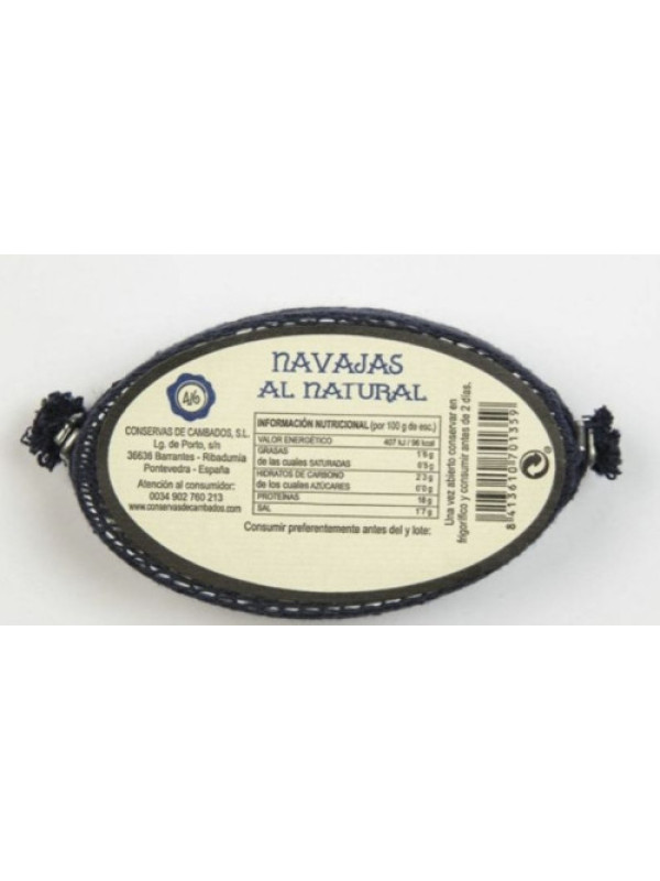 Navajas al Natural – Lata 120 g (4-6 piezas)