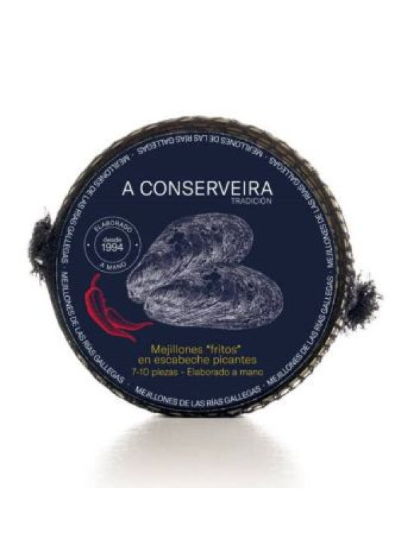 Mejillones de las Rías Gallegas Fritos Picantes en Escabeche – Lata 120 g